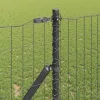 Kerítés oszlopokkal Szürke 1 x 10 m Acél