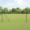 Kerítés oszlopokkal Szürke 1.4 x 10 m Acél