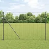 Kerítés oszlopokkal Szürke 1.5 x 10 m Acél