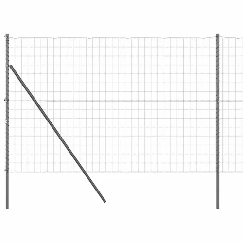 Kerítés oszlopokkal Szürke 1.5 x 10 m Acél