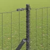 Kerítés oszlopokkal Szürke 1.5 x 10 m Acél