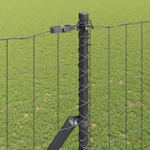 Kerítés oszlopokkal Szürke 1.5 x 10 m Acél