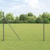 Kerítés oszlopokkal Szürke 1.6 x 10 m Acél