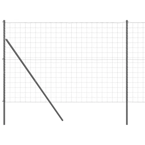 Kerítés oszlopokkal Szürke 1.6 x 10 m Acél