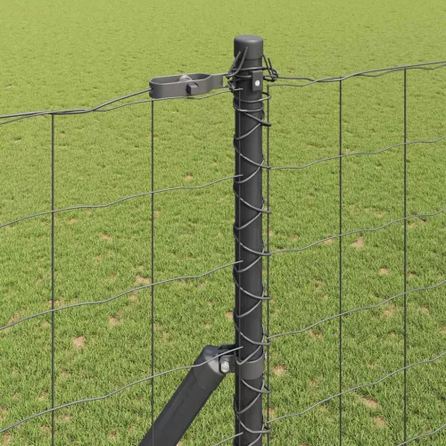 Kerítés oszlopokkal Szürke 1.6 x 10 m Acél