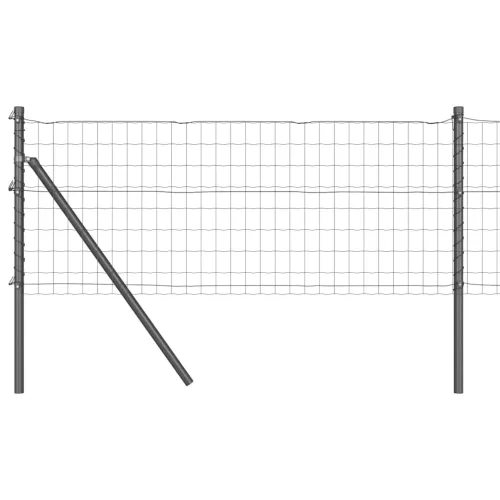 Kerítés oszlopokkal Szürke 0,6 x 25 m Acél