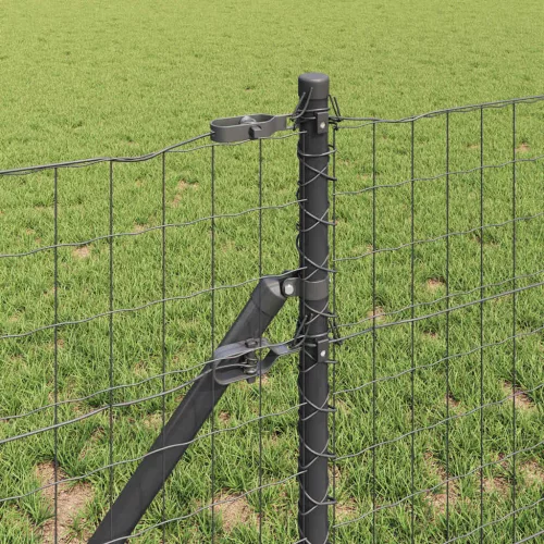 Kerítés oszlopokkal Szürke 0,6 x 25 m Acél