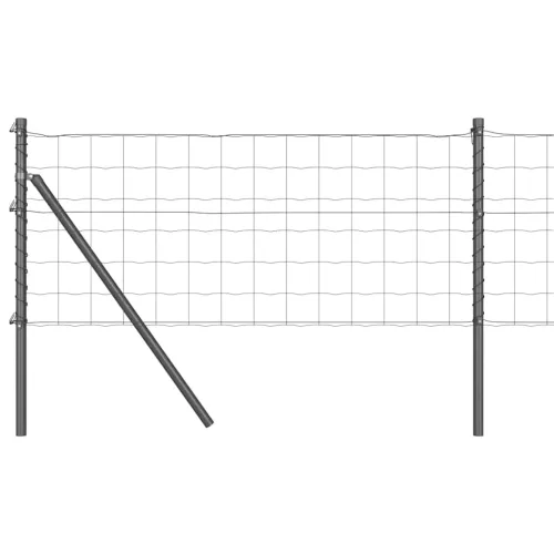 Kerítés oszlopokkal Szürke 0,6 x 25 m Acél