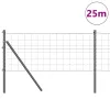 Kerítés oszlopokkal Szürke 0,6 x 25 m Acél