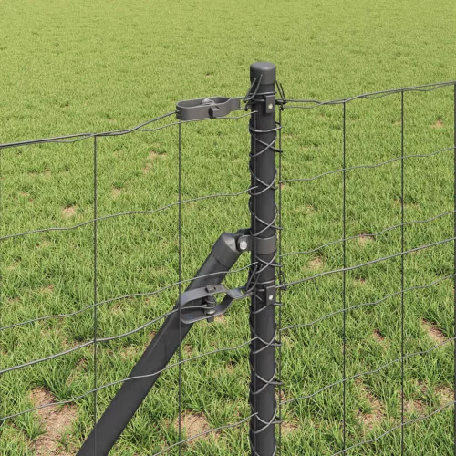Kerítés oszlopokkal Szürke 0,6 x 25 m Acél