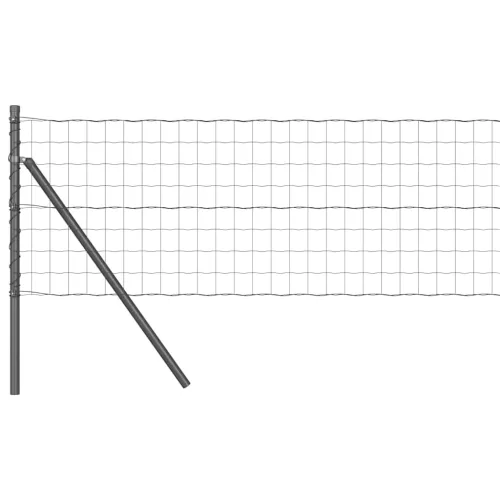Kerítés oszlopokkal Szürke 0,6 x 25 m Acél