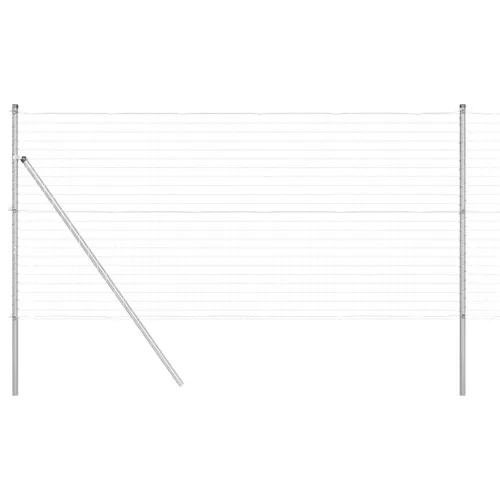 Kerítés oszlopokkal Ezüst 1.2 x 10 m Acél