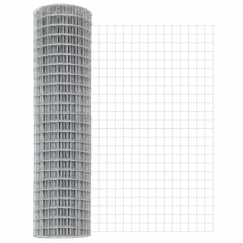 Kerítés oszlopokkal Ezüst 1.2 x 10 m Acél