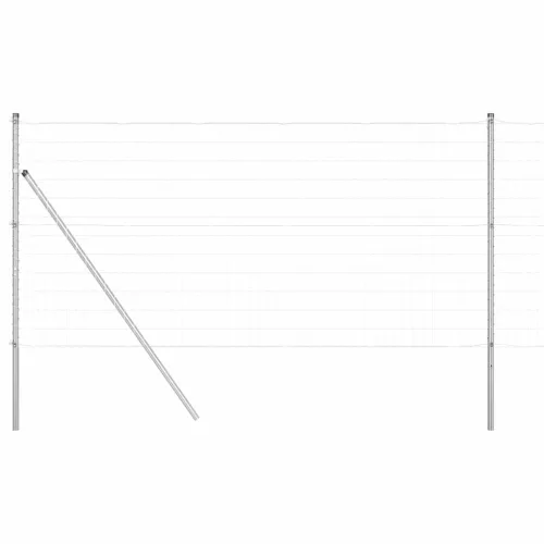 Kerítés oszlopokkal Ezüst 1 x 10 m Acél