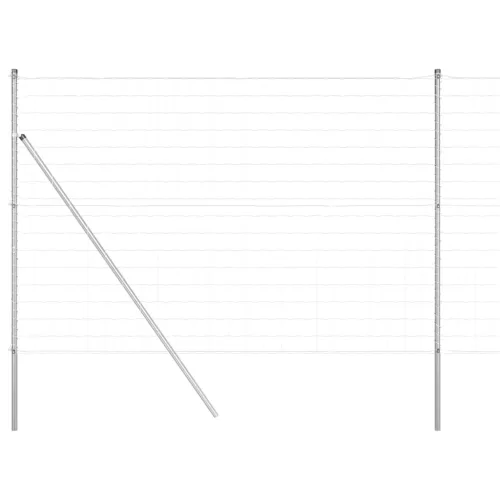 Kerítés oszlopokkal Ezüst 1.5 x 10 m Acél