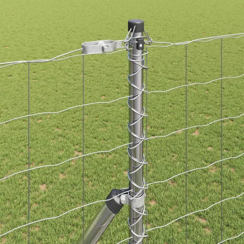 Kerítés oszlopokkal Ezüst 1.5 x 10 m Acél