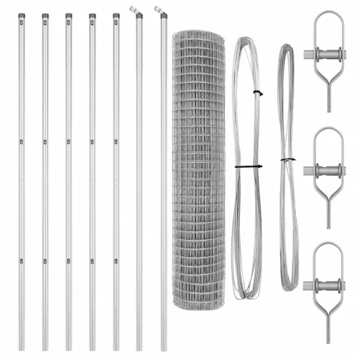 Kerítés oszlopokkal Ezüst 1.5 x 10 m Acél