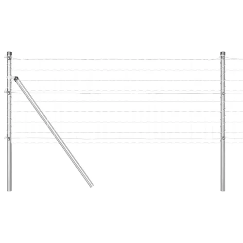 Kerítés oszlopokkal Ezüst 0.8 x 25 m Acél