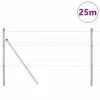 Kerítés oszlopokkal Ezüst 0.8 x 25 m Acél