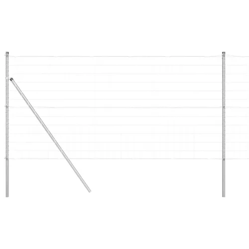 Kerítés oszlopokkal Ezüst 1 x 25 m Acél