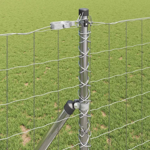Kerítés oszlopokkal Ezüst 1 x 25 m Acél