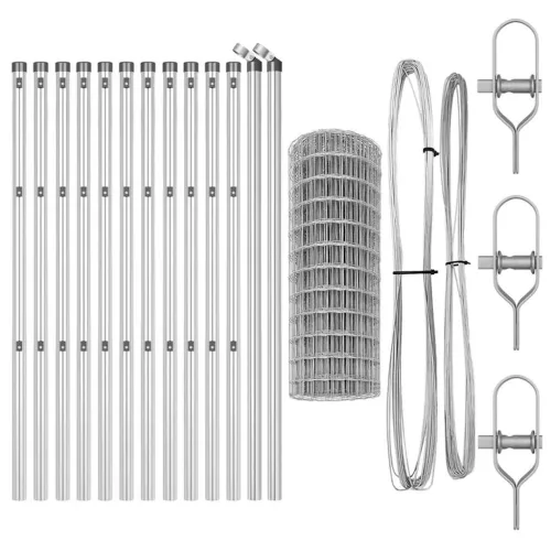 Kerítés oszlopokkal Ezüst 0,6 x 25 m Acél