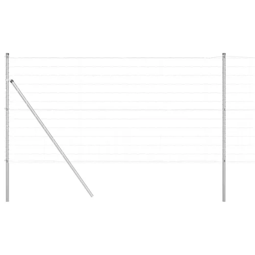 Kerítés oszlopokkal Ezüst 1 x 25 m Acél