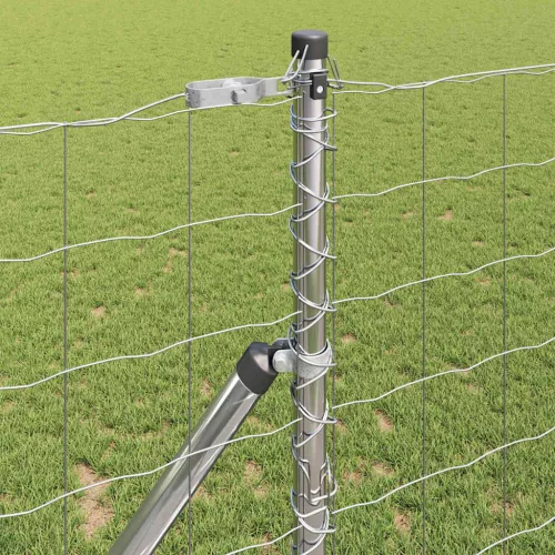 Kerítés oszlopokkal Ezüst 1.2 x 25 m Acél