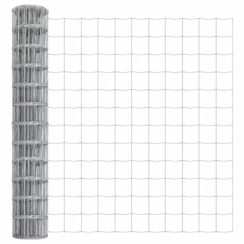 Kerítés oszlopokkal Ezüst 1.2 x 25 m Acél
