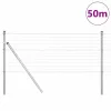Kerítés oszlopokkal Ezüst 0.4 x 50 m Acél