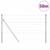Kerítés oszlopokkal Ezüst 0.4 x 50 m Acél