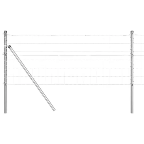 Kerítés oszlopokkal Ezüst 0.4 x 50 m Acél