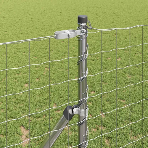 Kerítés oszlopokkal Ezüst 1.2 x 10 m Acél