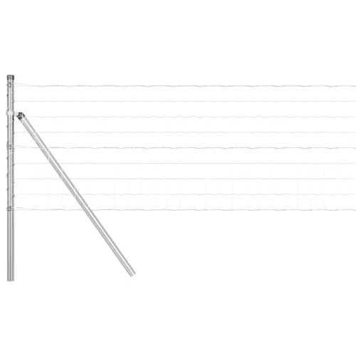 Kerítés oszlopokkal Ezüst 0,4 x 25 m Acél