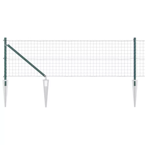 Kerítés oszlopokkal Zöld 0,6 x 10 m Acél