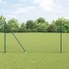 Kerítés oszlopokkal Zöld 1.6 x 10 m Acél