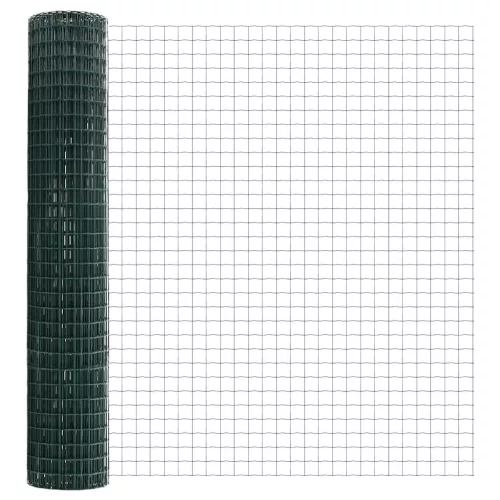 Kerítés oszlopokkal Zöld 1.6 x 10 m Acél