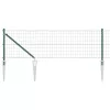 Kerítés oszlopokkal Zöld 0,6 x 10 m Acél
