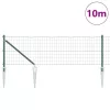 Kerítés oszlopokkal Zöld 0,6 x 10 m Acél