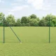 Kerítés oszlopokkal Zöld 1.6 x 10 m Acél