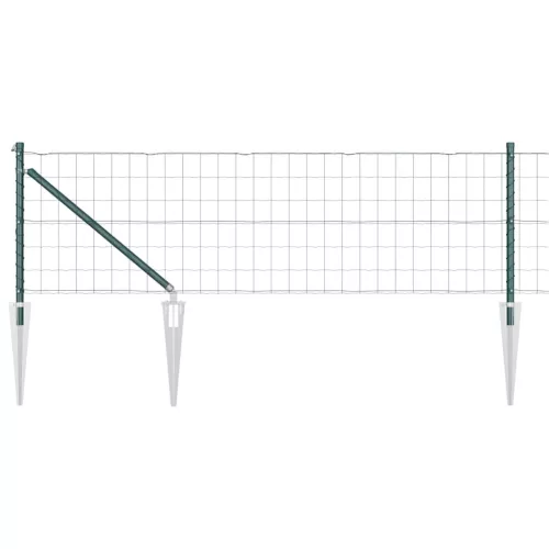 Kerítés oszlopokkal Zöld 0,6 x 10 m Acél