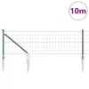Kerítés oszlopokkal Zöld 0,6 x 10 m Acél