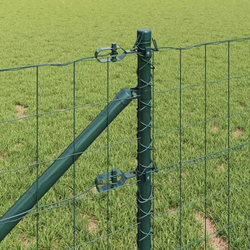 Kerítés oszlopokkal Zöld 0,6 x 10 m Acél