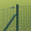 Kerítés oszlopokkal Zöld 1 x 25 m Acél