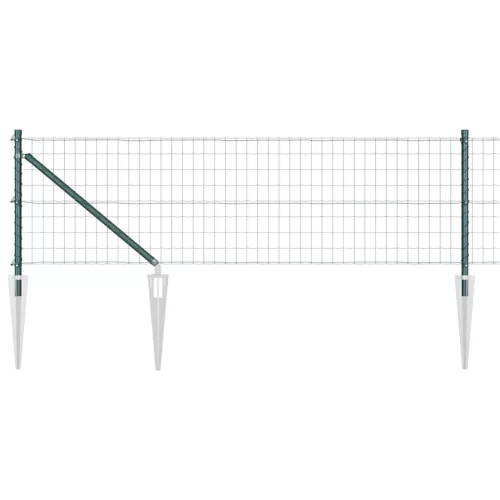 Kerítés oszlopokkal Zöld 0.8 x 25 m Acél