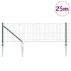 Kerítés oszlopokkal Zöld 0.8 x 25 m Acél