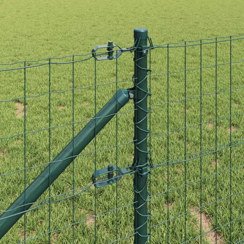 Kerítés oszlopokkal Zöld 0.8 x 25 m Acél