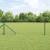 Kerítés oszlopokkal Zöld 0.8 x 25 m Acél
