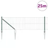 Kerítés oszlopokkal Zöld 0.8 x 25 m Acél
