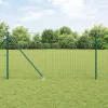 Kerítés oszlopokkal Zöld 1 x 25 m Acél